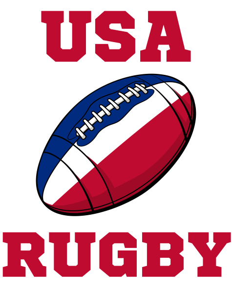USA Rugby Ball T-Shirt (Blue) - Ladies